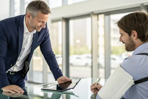 pedestrian-accident-lawyer-your-step-by-step-guide-555802 - Nanua & Ioffe Lawyers Pedestrian accident lawyer discussing a claim with an injured client.